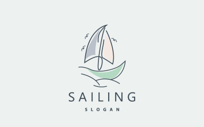 Yelkenli Logo Tasarımı Balıkçı Teknesi IllustrationV1