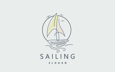 Yelkenli Logo Tasarımı Balıkçı Teknesi IllustrationV20