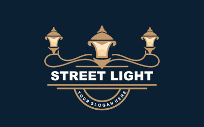 Diseño de logotipo de linterna Lámpara de calle SimpleV12