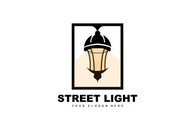 Diseño De Logotipo Linterna Lámpara De Calle SimpleV9