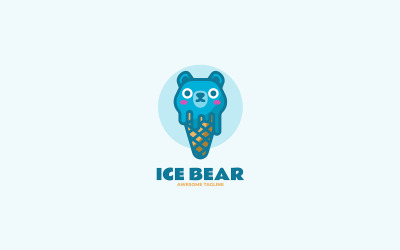 Dondurma Ayı Maskot Karikatür Logosu 1