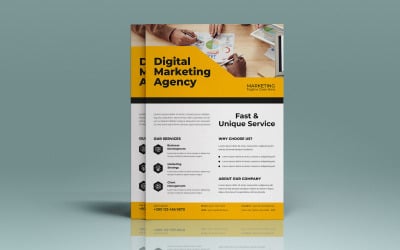 Folheto de marketing de serviços de agência de marketing