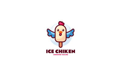 Glass kyckling maskot tecknad logotyp