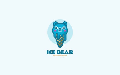 Ice Cream Bear Mascot Cartoon Logo 1