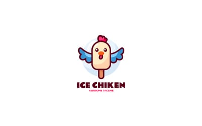 Ice Cream Chicken Mascot Cartoon Logo