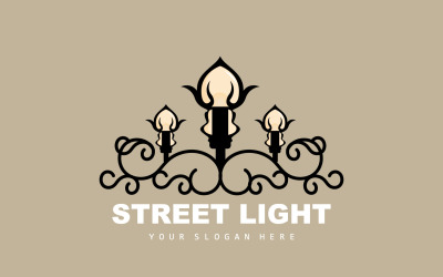 Laterne Logo Design Straßenlaterne SimpleV8