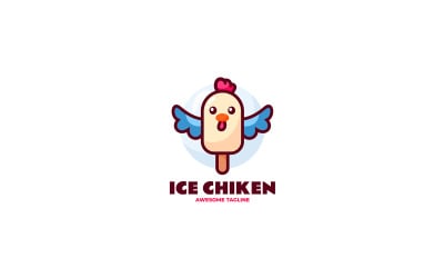 Logo del fumetto della mascotte del pollo gelato