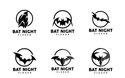 Morcego Logotipo Morcego Animal Vetor HalloweenV3