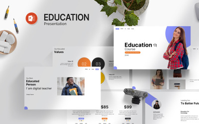 Clean Education PowerPoint sablon
