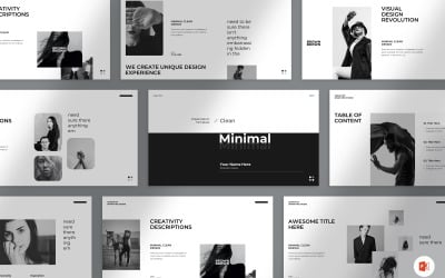 Sauberes, minimalistisches PowerPoint-Vorlagendesign 2024