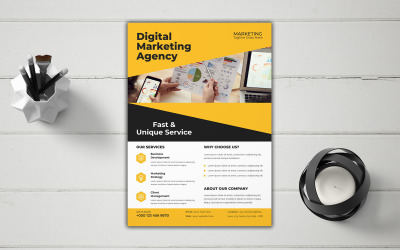 Conceito de folheto comercial geral de agência de marketing digital