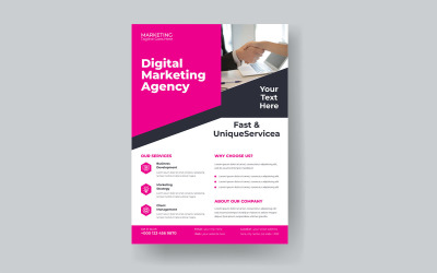 Folheto de evento de negócios minimalista para agência de marketing digital
