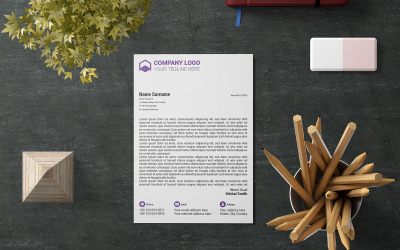Företags enkel design för mall för brevpapper