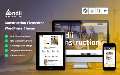 Andii — тема WordPress для Elementor строительства