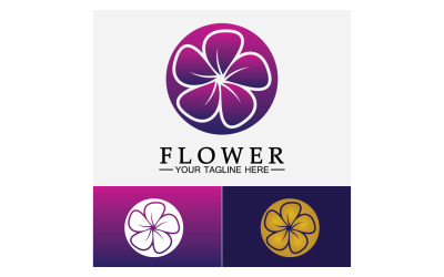 Blomma skönhet färgglada ikon logotyp mall version 44