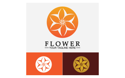Blomma skönhet färgglada ikon logotyp mall version 46
