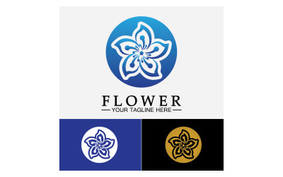 Blomma skönhet färgglada ikon logotyp mall version 48