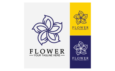 Çiçek güzelliği renkli simge logo şablonu sürüm 30