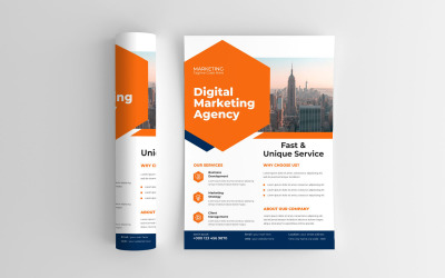 Design de folheto para agência de marketing digital para pequenas empresas
