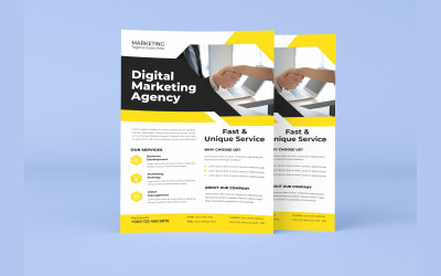 Design de folheto para agência imobiliária de agência de marketing digital
