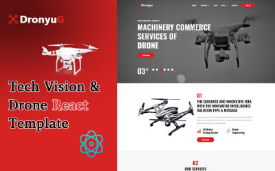 Dronyug - Plantilla de sitio web de Drone React