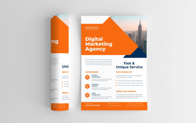 Flyer voor digitale marketingbureau Bedrijfsopvolgingsplanning
