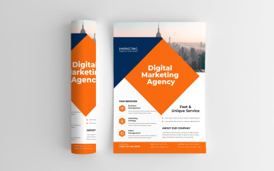 Flyer voor leiderschapsontwikkelingsprogramma voor digitaal marketingbureau
