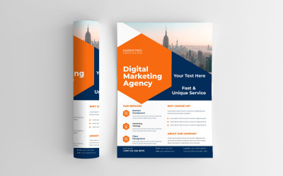 Folheto de campanha de marketing digital para agência de marketing digital