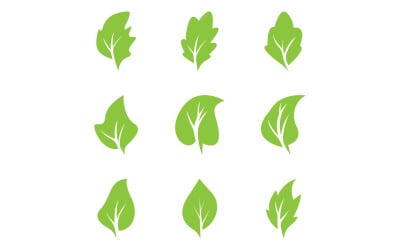 Green leaf tree element logo icon vector template version 11