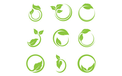 Groene blad boom element logo pictogram vector sjabloon versie 7