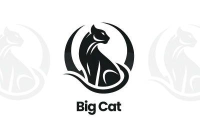 Logo nowoczesnego wektora dużego kota