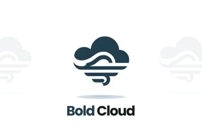 Logo vectoriel moderne de nuage audacieux