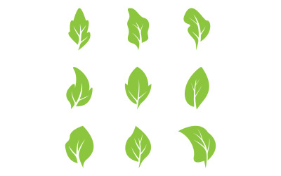 Modello vettoriale icona logo elemento albero foglia verde versione 14