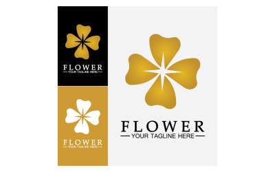 Modelo de logotipo de ícone colorido de beleza de flor versão 36
