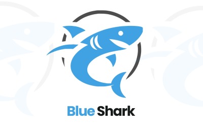 Modrý žralok moderní vektorové Logo