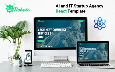 Roboto - Modello di sito web React per agenzia di startup AI e IT