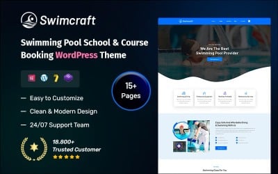 Szkoła pływania i rezerwacja kursów Motyw WordPress