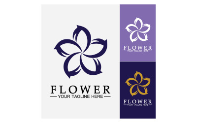 Virág szépség színes ikon logó sablon 31-es verzió