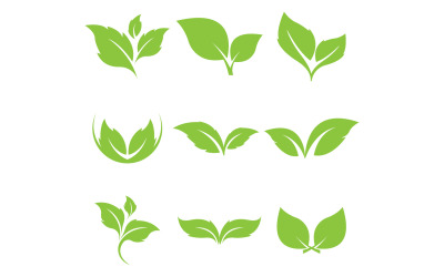 Zöld levél fa elem logó ikon vektor sablon 5-ös verzió