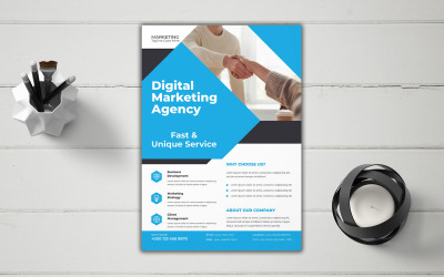 Moderner Marketing-Flyer für den Geschäftsbericht eines Unternehmens