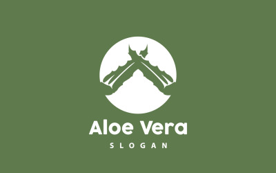 Aloe Vera Logo pianta erboristica VectorV30