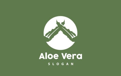Aloe Vera logotyp örtväxt vektorV30