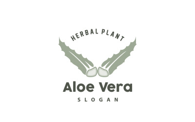 Aloe Vera-logotyp örtväxtvektorV29