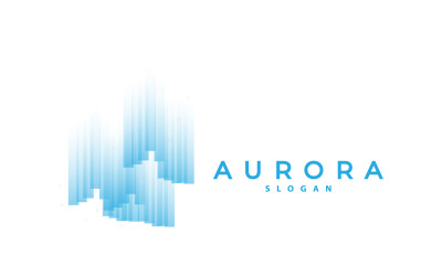 Aurora Işık Dalgası Gökyüzü Görünümü Logo Versiyon10