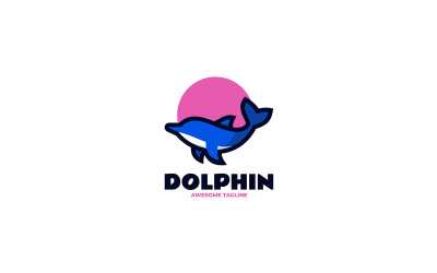 Delphin Einfaches Maskottchen-Logo 1
