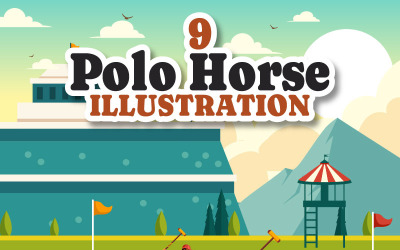 9 Illustrazione di sport del cavallo di polo