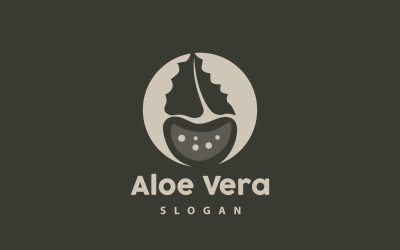 Logo Aloe Vera Roślina Ziołowa VectorV10