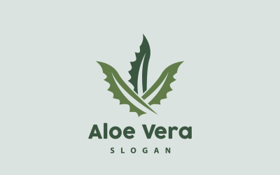 Logo Aloe Vera Roślina Ziołowa VectorV5