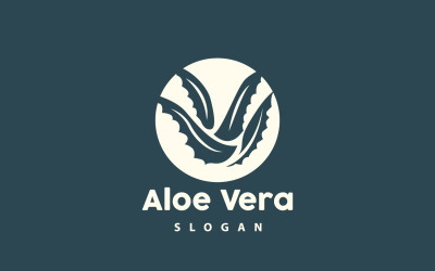 Logotipo de Aloe Vera planta de ervas VectorV11