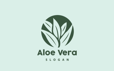 Logotipo de aloe vera planta herbaria VectorV14